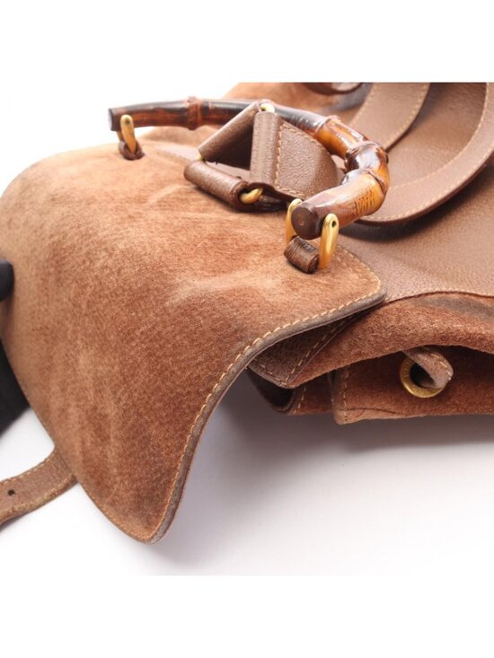 Gucci Backpack Bamboo 003 Brown Suede Leather Sac main image 6
